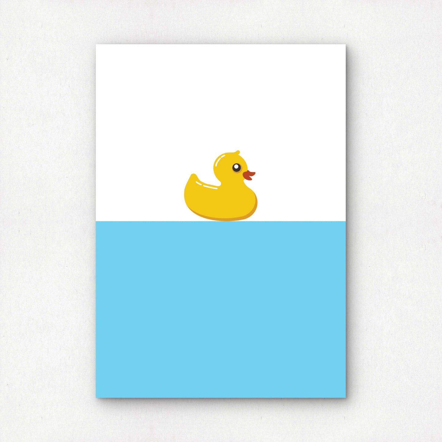 Rubber Duck Bath Print | Yellow Duck Bathroom Wall Art | A3 A4 Poster | Cute Minimalist Decor | Original Design | Kids Bathroom Art | Premium Art Print