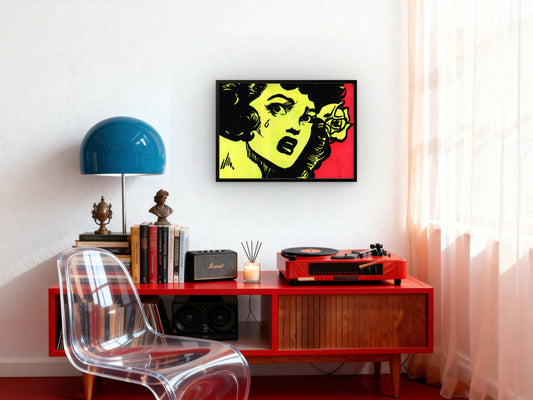 Fearful Woman Pop Art Premium Giclée Art Print | A4 A3 1950s Horror Comic Wall Decor | Retro Artwork | Unframed