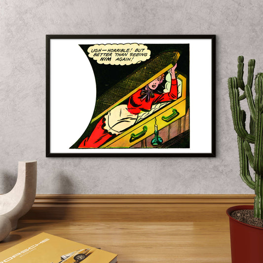 Vintage Feminist Pop Art Wall Decor | 1950s Feminism | Premium Giclée Art Print | "Better Than Seeing Him Again" | Unframed