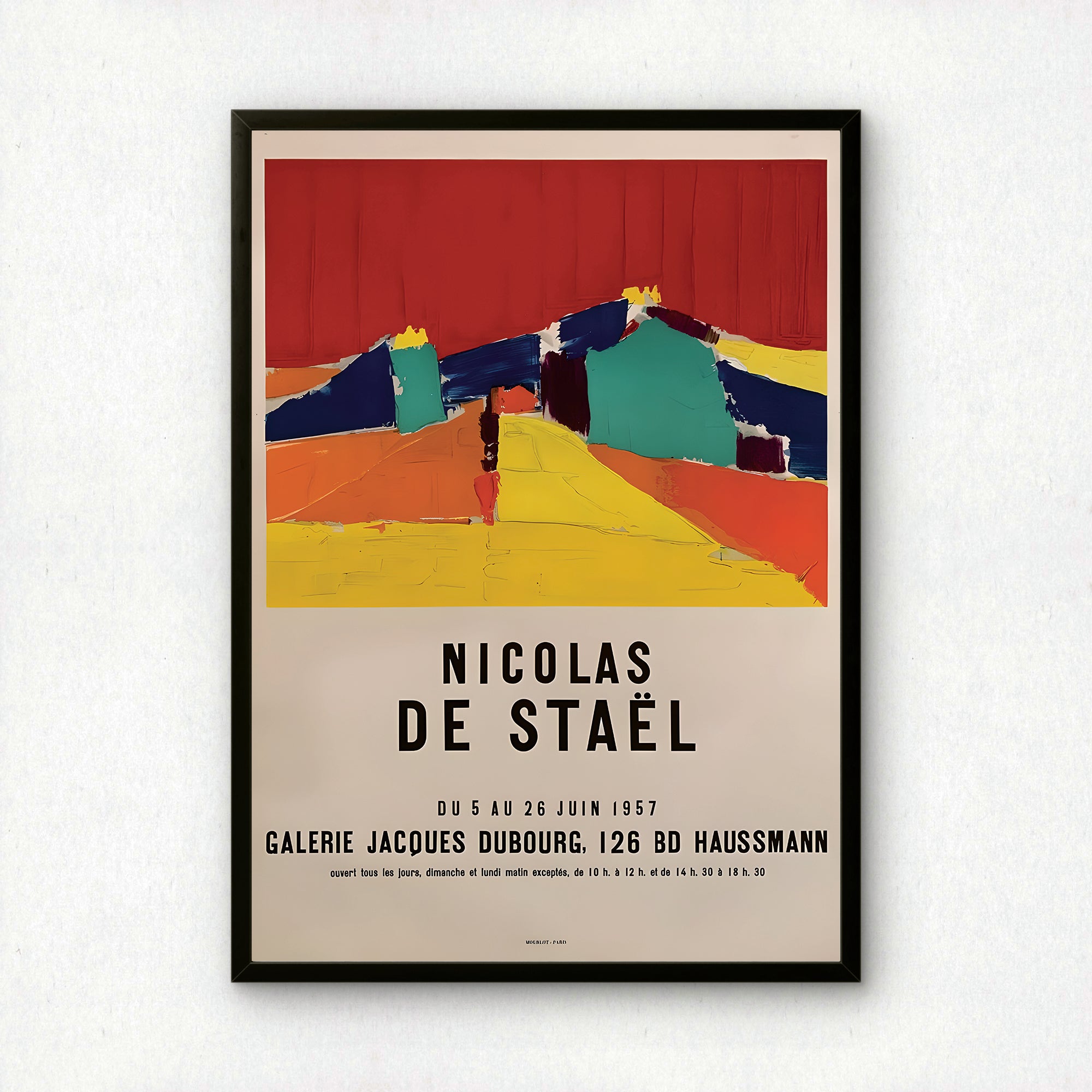 Nicolas de Staël Art Exhibition Poster, Galerie Jacques Dubourg