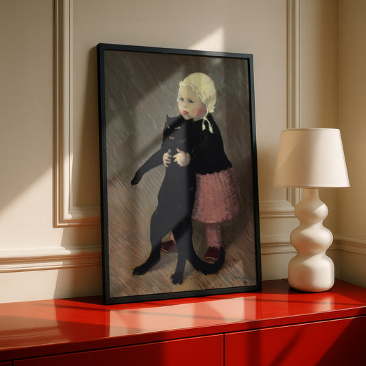 A Small Girl with a Cat | Théophile Steinlen | Fine Art Cat Print | Cat Lover Gift | Wall Art