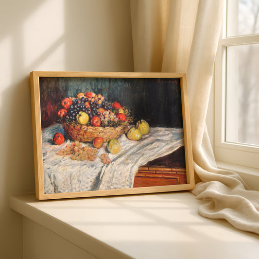 Monet Apples and Grapes Art Print | Giclee Fine Art Reproduction | Impressionist Wall Decor