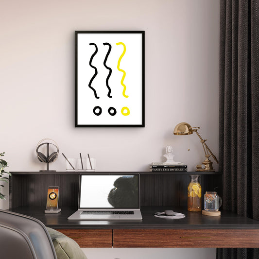 Three Exclamation Marks Print | Bold Black & Yellow Wall Art | Modern Minimalist Poster | A3 A4 Typography Art | Original Design | Premium Art Print