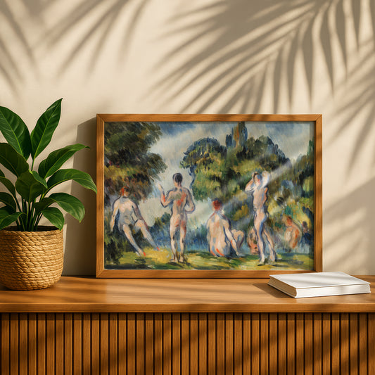 Bathers with Trees by Paul Cezanne Print | Premium Giclee Art Print | Post-Impressionist Wall Art | Museum Quality Reproduction | Fine Art Print