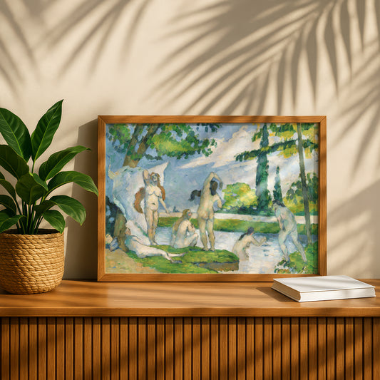 Classic Bathers Print by Paul Cezanne | Premium Giclee Art Print | Post-Impressionist Wall Art | Museum Quality Reproduction | Fine Art Print