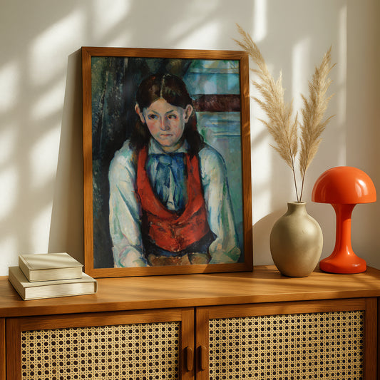 Boy in a Red Vest by Paul Cezanne Print | Premium Giclee Art Print | Post-Impressionist Wall Art | Museum Quality Reproduction | Fine Art Print
