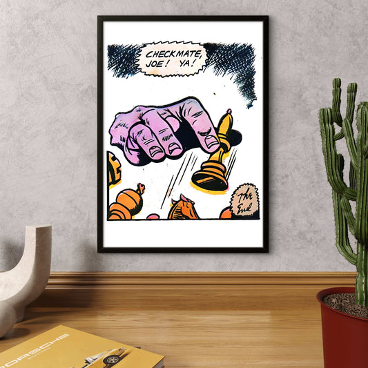 Chess Themed 1950s Comic Premium Giclée Art Print | A4 A3 Pop Art Wall Decor | Retro Artwork | "Checkmate" | Unframed