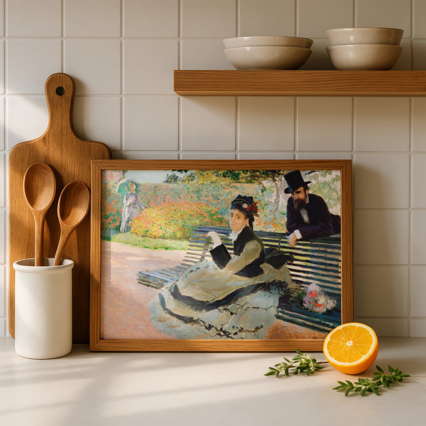 Monet Camille Monet on a Garden Bench Art Print | Giclee Fine Art Reproduction | Impressionist Wall Decor