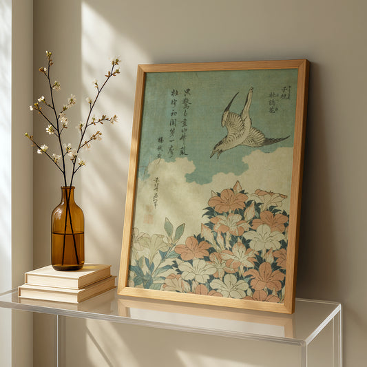 Cuckoo and Azaleas by Katsushika Hokusai | Premium Art Print
