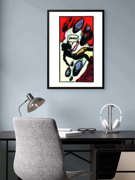 Mountain Climbing Peril Vintage Pop Art Wall Decor | Premium Giclée Art Print | 1950s Comic Book | Unframed