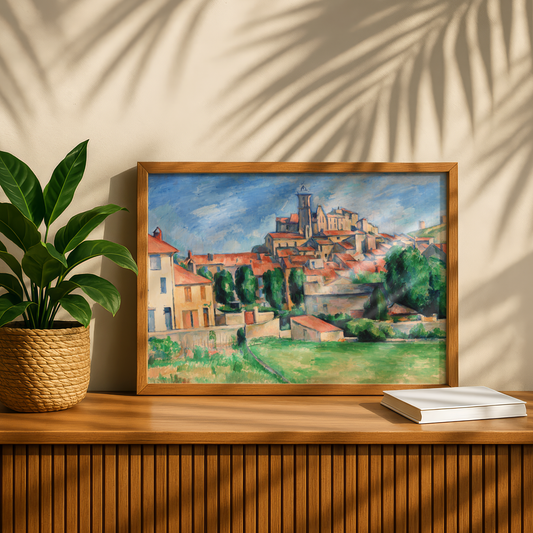 Gardanne Landscape by Paul Cezanne Print | Premium Giclee Art Print | Post-Impressionist Wall Art | Museum Quality Reproduction | Fine Art Print