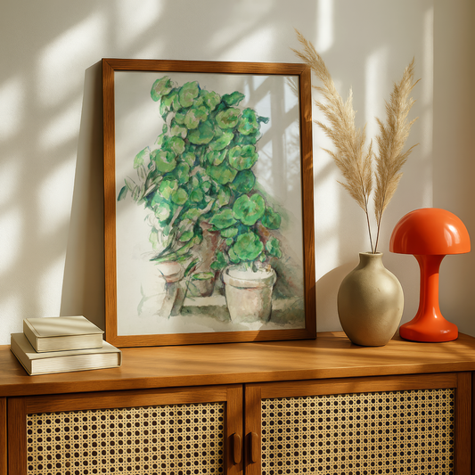 Geraniums by Paul Cezanne Print | Premium Giclee Art Print | Post-Impressionist Wall Art | Museum Quality Reproduction | Fine Art Print