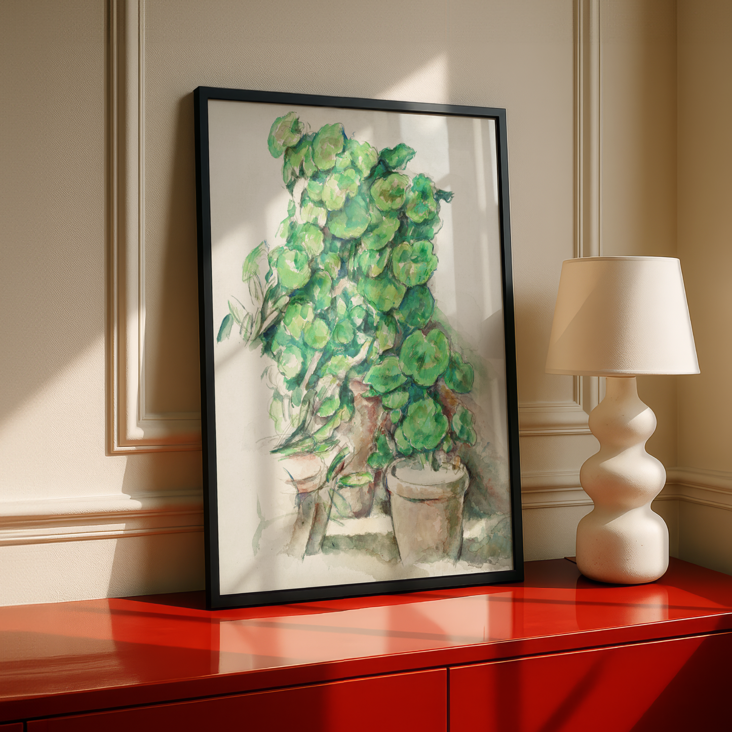 Geraniums by Paul Cezanne Print | Premium Giclee Art Print | Post-Impressionist Wall Art | Museum Quality Reproduction | Fine Art Print
