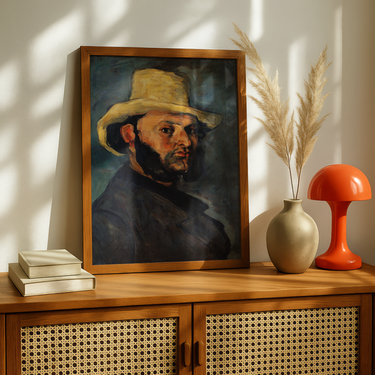 Gustave Boyer in a Straw Hat by Paul Cezanne Print | Premium Giclee Art Print | Post-Impressionist Wall Art | Museum Quality Reproduction | Fine Art Print