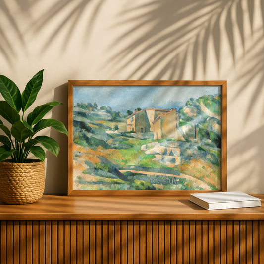 Houses in Provence: The Riaux Valley near L'Estaque by Paul Cezanne Print | Premium Giclee Art Print | Post-Impressionist Wall Art | Museum Quality