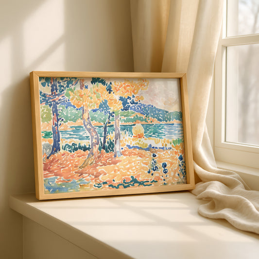 Pines on the Coastline by Henri-Edmond Cross Art Print | Pointillism Giclee Reproduction | French Neo-Impressionist Wall Decor