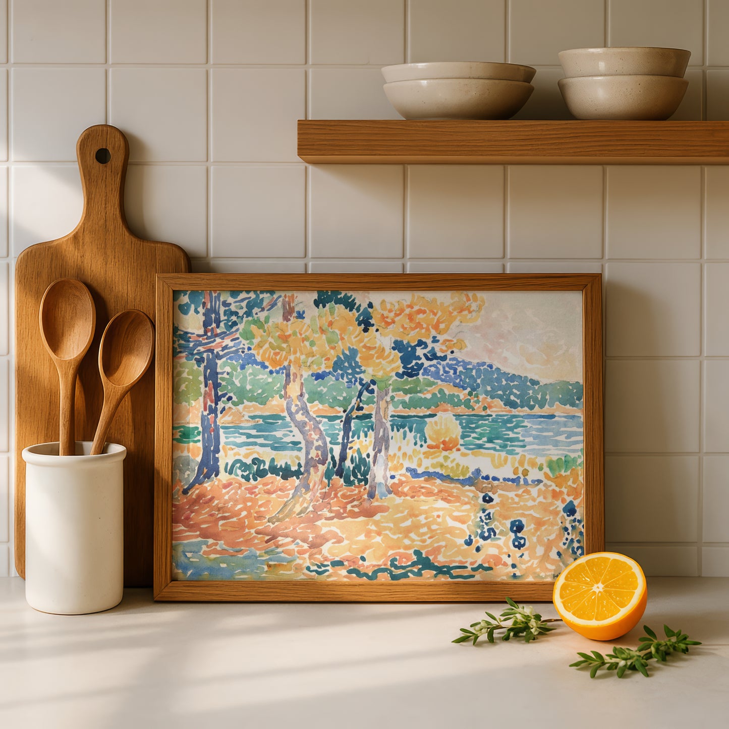 Pines on the Coastline by Henri-Edmond Cross Art Print | Pointillism Giclee Reproduction | French Neo-Impressionist Wall Decor