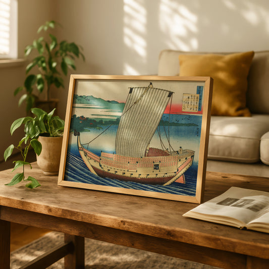 Poem by Fujiwara no Toshiyuki Ason by Katsushika Hokusai | Premium Art Print