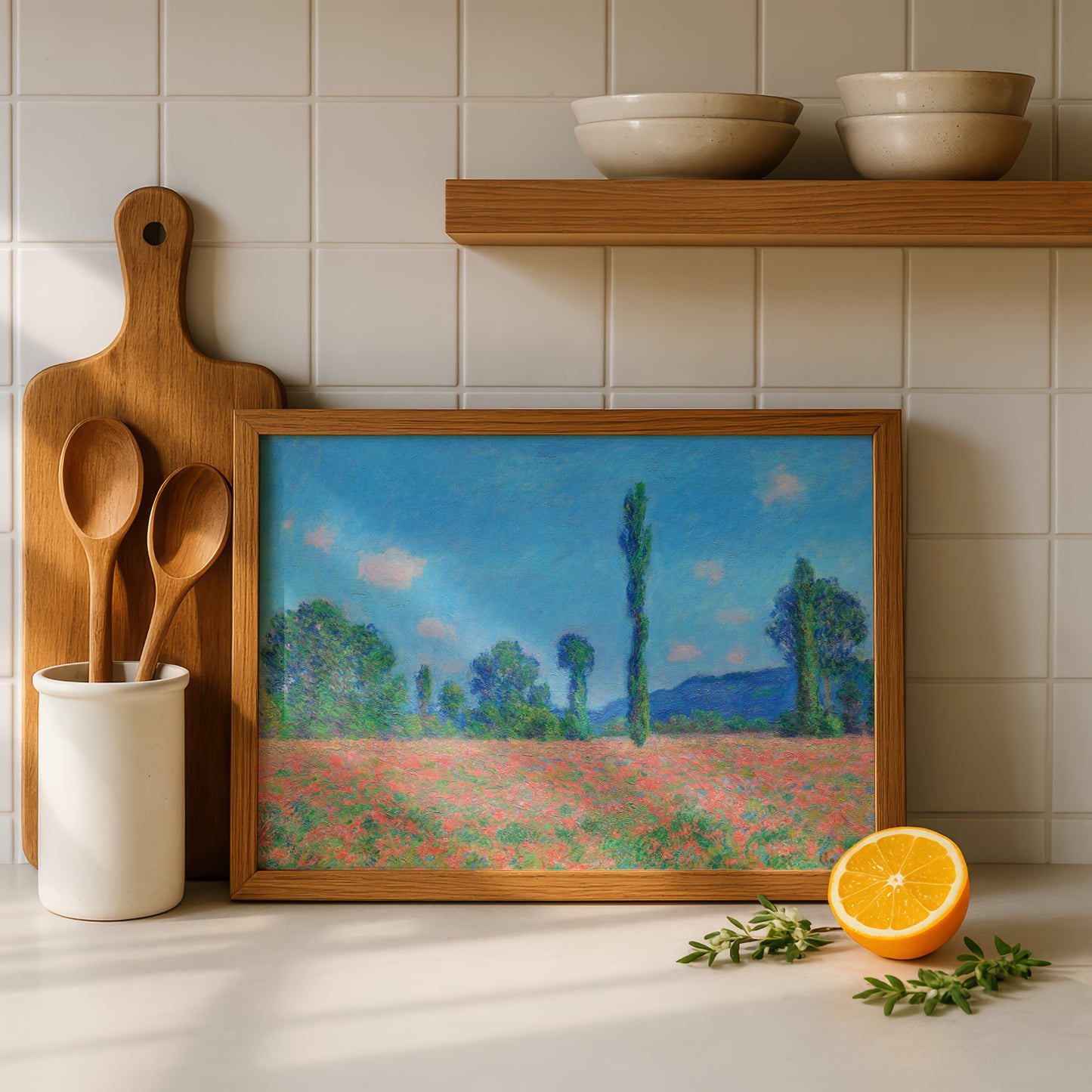 Monet Poppy Field, Giverny Art Print | Giclee Fine Art Reproduction | Impressionist Wall Decor