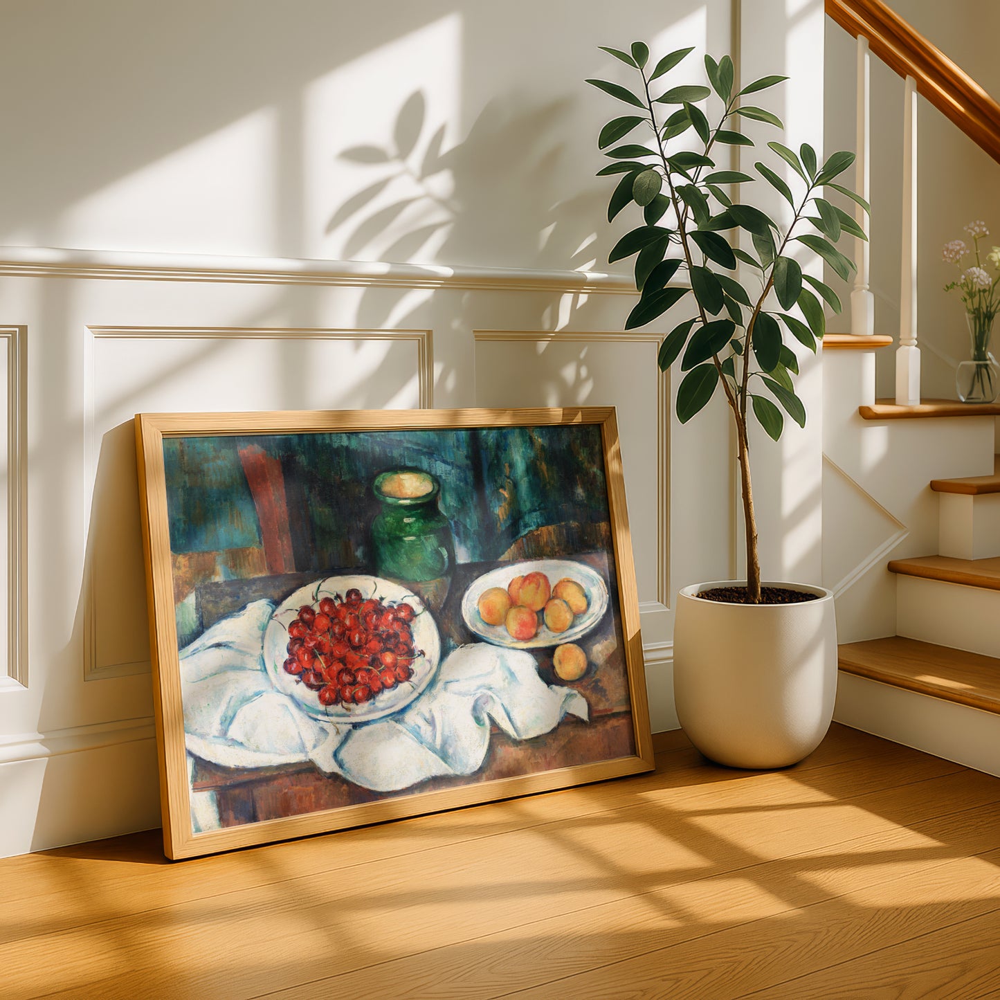 Still Life With Cherries And Peaches by Paul Cezanne Print | Premium Giclee Art Print | Post-Impressionist Wall Art | Museum Quality Reproduction