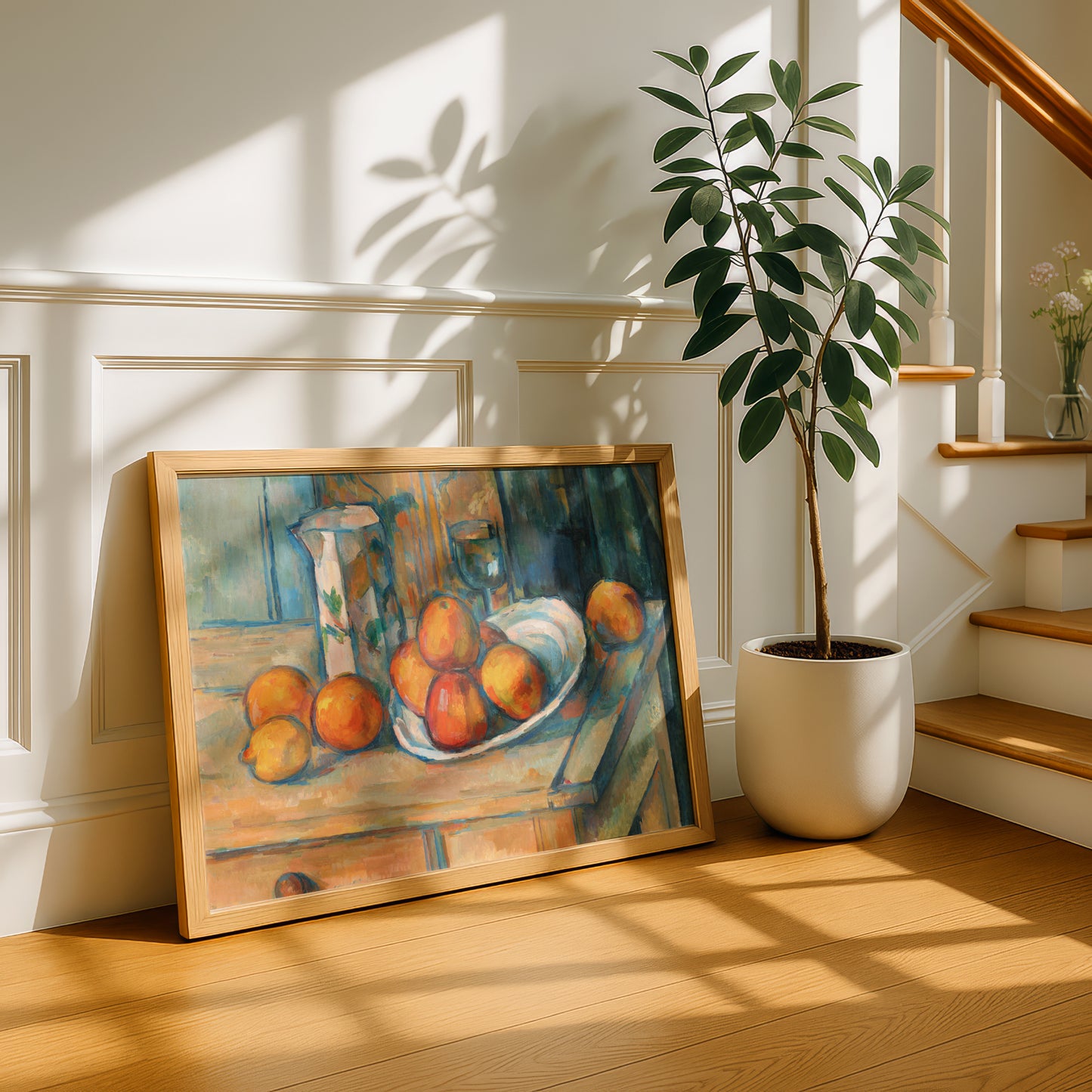 Still Life with Milk Jug and Fruit by Paul Cezanne Print | Premium Giclee Art Print | Post-Impressionist Wall Art | Museum Quality Reproduction