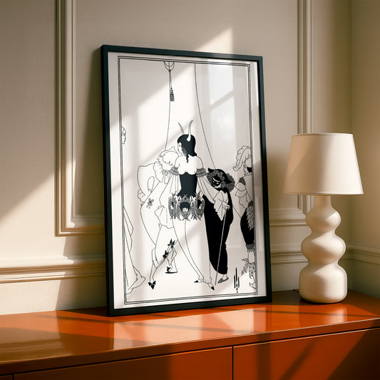 The Masque of the Red Death by Aubrey Beardsley | Premium B&W Art Print