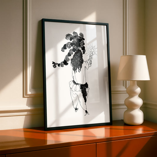 The New Star by Aubrey Beardsley | Premium B&W Art Print