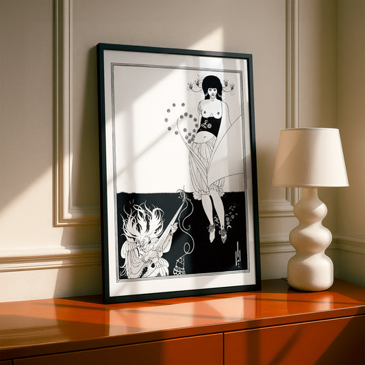 The Stomach Dance by Aubrey Beardsley | Premium B&W Art Print