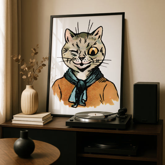 Louis Wain: The Cat Scouts | Winking Cat Poster | Giclée Fine Art Print | Vintage Art