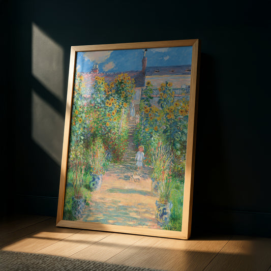 Monet The Artist's Garden at VŽtheuil Art Print | Giclee Fine Art Reproduction | Impressionist Wall Decor