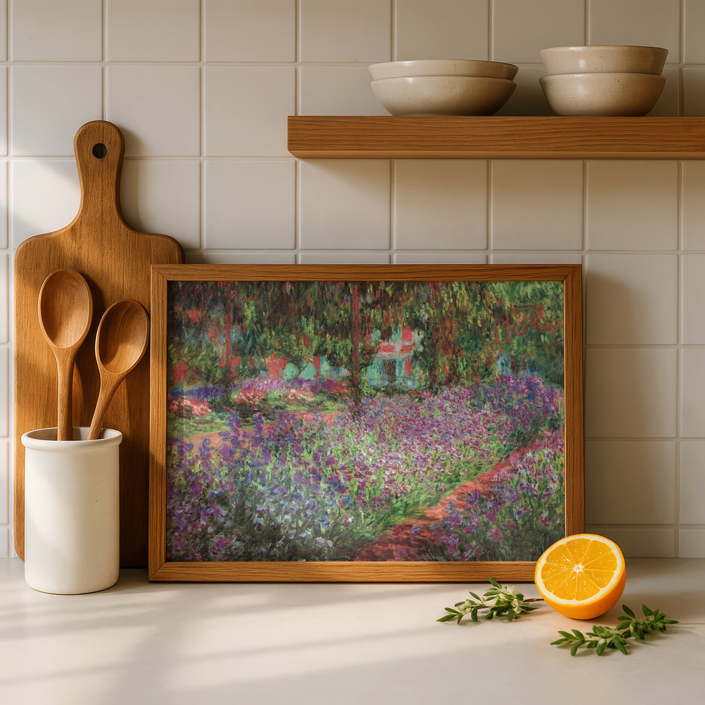 Monet The Artist's Garden in Giverny Art Print | Giclee Fine Art Reproduction | Impressionist Wall Decor