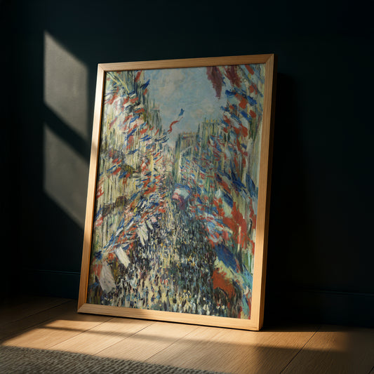 Monet The Rue Montorgueil in Paris Art Print | Giclee Fine Art Reproduction | Impressionist Wall Decor