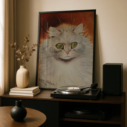 Louis Wain: White Cat with Green Eyes | Fine Art Giclée Print
