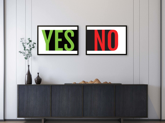 Yes or No | Premium Giclée Art Print | Minimalist Typography | Unframed