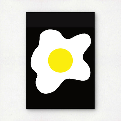 Fried Egg Print | Bold Black White Yellow Kitchen Art | A3 A4 Poster | Modern Food Wall Art | Original Design | Playful Home Decor | Premium Art Print