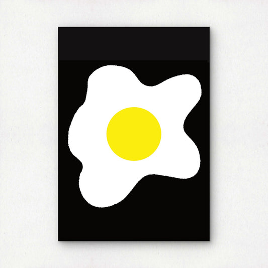 Fried Egg Print | Bold Black White Yellow Kitchen Art | A3 A4 Poster | Modern Food Wall Art | Original Design | Playful Home Decor | Premium Art Print