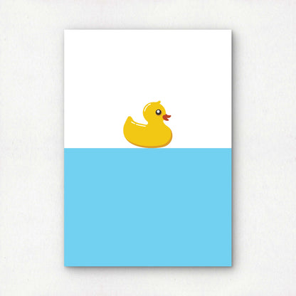 Rubber Duck Bath Print | Yellow Duck Bathroom Wall Art | A3 A4 Poster | Cute Minimalist Decor | Original Design | Kids Bathroom Art | Premium Art Print