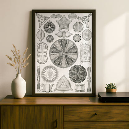 Ernst Haeckel Art Print | Plate 4: Triceratium | Vintage Wall Art Poster