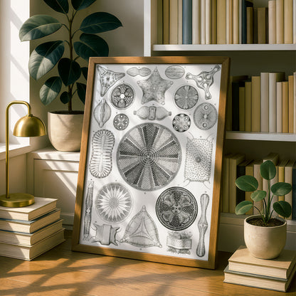 Ernst Haeckel Art Print | Plate 4: Triceratium | Vintage Wall Art Poster