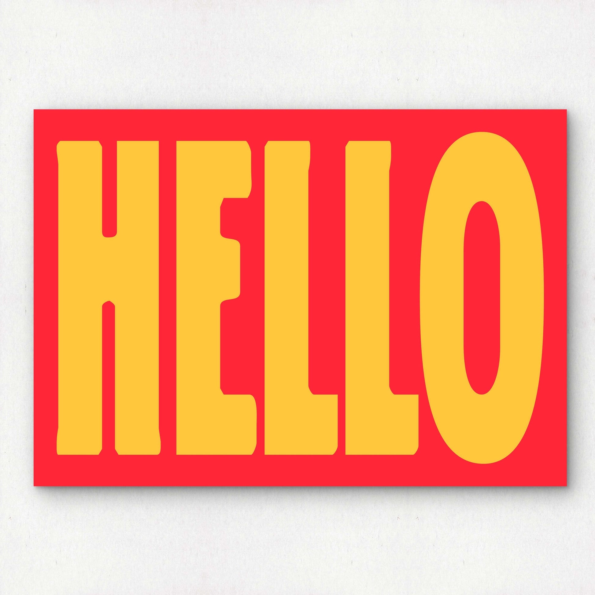 HELLO | Bold Word Art Print | Simple Greeting Premium Giclée Art Print