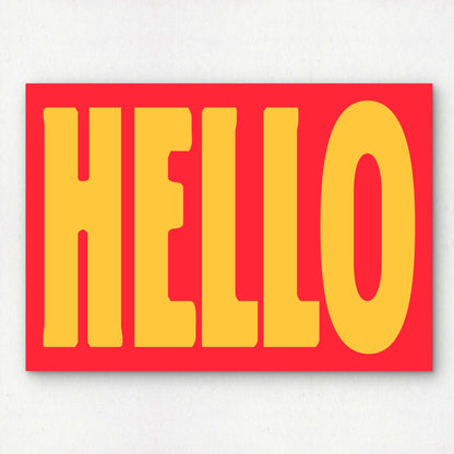 HELLO | Bold Word Art Print | Simple Greeting Premium Giclée Art Print