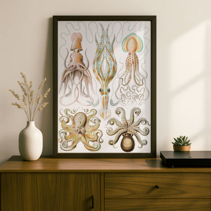 Ernst Haeckel Art Print | Plate 54: Octopus | Quality Vintage Wall Art Poster