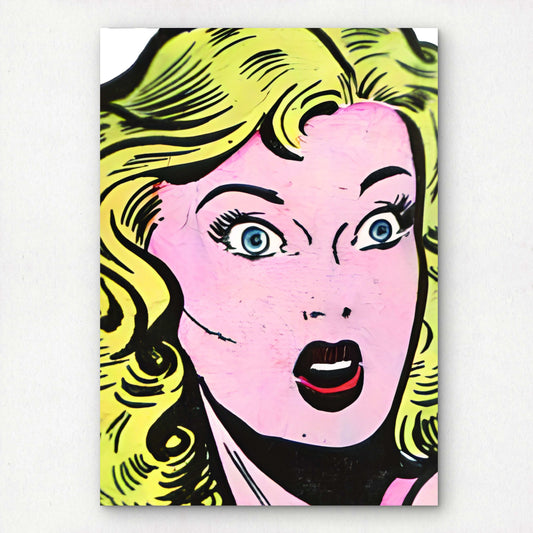 Pin Up Blonde Girl Vintage Pop Art Wall Decor | Premium Giclée Art Print | 1950s Comic Book | Unframed