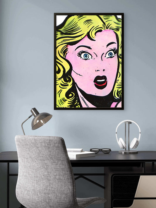 Pin Up Blonde Girl Vintage Pop Art Wall Decor | Premium Giclée Art Print | 1950s Comic Book | Unframed
