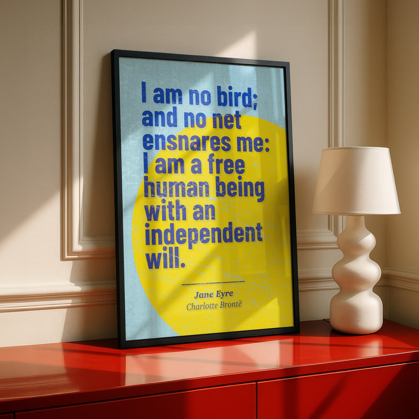 Jane Eyre Art Print | 'I Am No Bird' Quote | Charlotte Brontë | Literary Wall Art | Book Lover Gift
