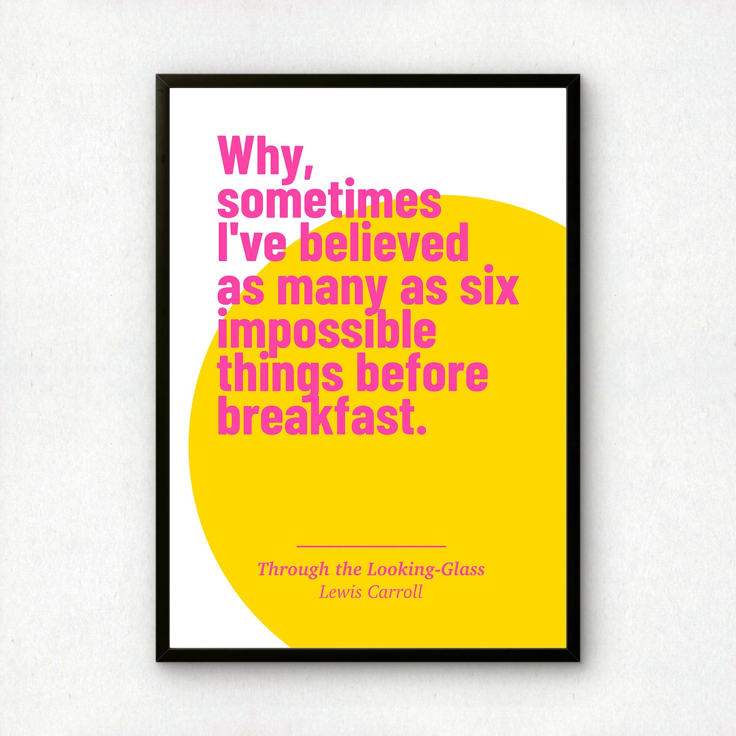 Alice in Wonderland Art Print | 'Six Impossible Things' Quote | Lewis Carroll | Literary Wall Art | Book Lover Gift