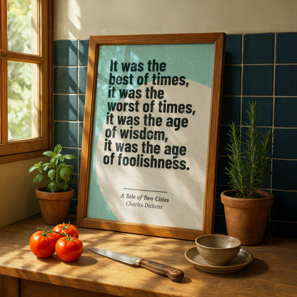 A Tale of Two Cities Art Print | 'Best of Times' Quote | Charles Dickens | Literary Wall Art | Book Lover Gift