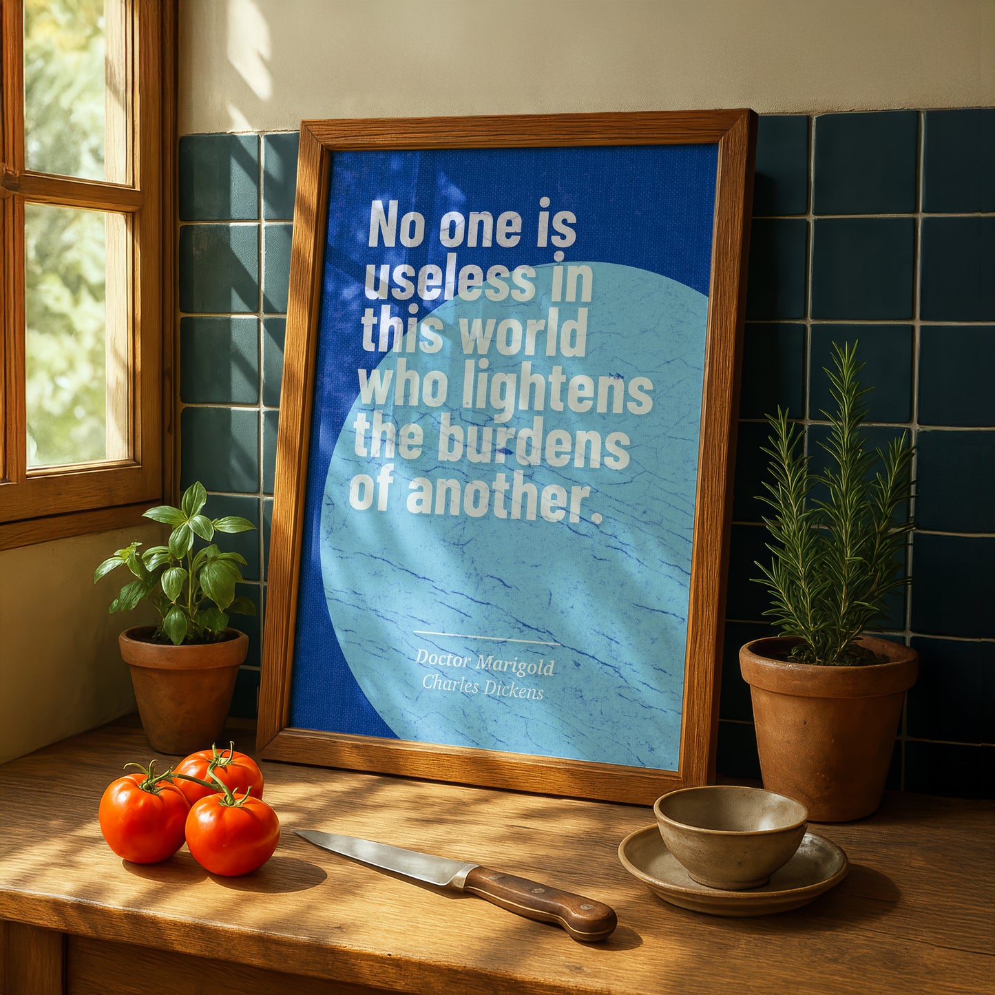 'No One Is Useless' Charles Dickens Quote Art Print | Literary Wall Art | Book Lover Gift