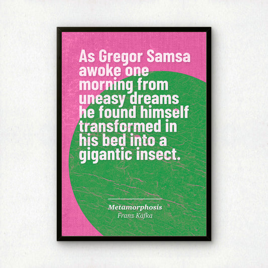Franz Kafka Metamorphosis Art Print | Opening Line Quote | Literary Wall Art | Book Lover Gift