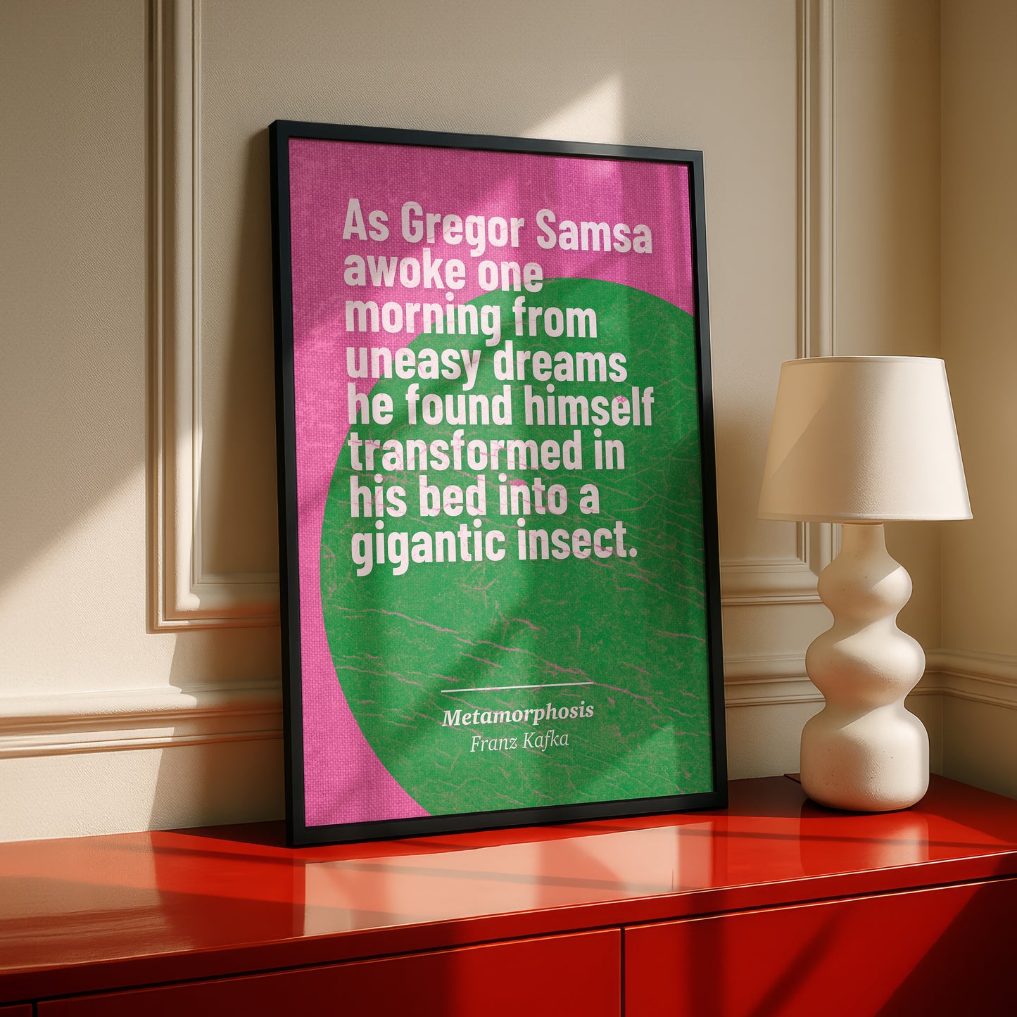 Franz Kafka Metamorphosis Art Print | Opening Line Quote | Literary Wall Art | Book Lover Gift